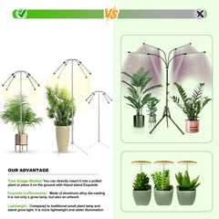 Close-up of Yiyehu Grow Light head with LED bulbs