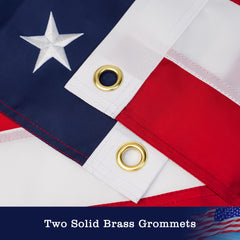 Close-up of YIYUESQUHF American Flag showing detailed stitching