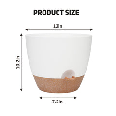Close-up of YNNICO self-watering pot's built-in tray
