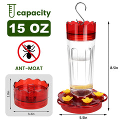 Close-up of Zamelane hummingbird feeder showing ant moat