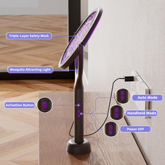 Close-up of ZHOU HE Electric Fly Swatter's protective mesh design