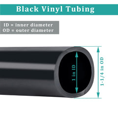 Close-up of ZY-hosetube black vinyl tubing inner diameter