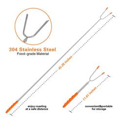 Close-up view of BRIOUT roasting stick fork tip