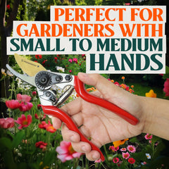 Close-up view of Haus & Garten pruning shears cutting a branch