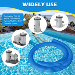 Close-up view of Picatu pool hose connection