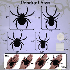 Close-up view of purple LED Halloween spiders