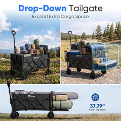 Close-up view of Sekey Collapsible Wagon adjustable handle