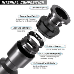 Close-up view of Spalolen quick connect tee connector