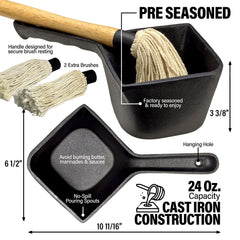 Close-up view of the 18-inch BBQ mop brush with pot