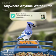 Close-up view of the onlyfly Smart Bird Feeder camera