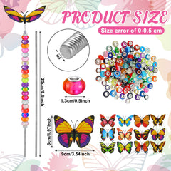 Close-up view of Tigeen butterfly ornaments and beaded stakes