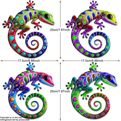 Close-up view of ULENDIS metal gecko with vibrant colours