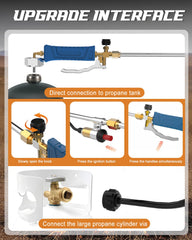 Clozpleax Propane Torch Weed Burner in use on driveway