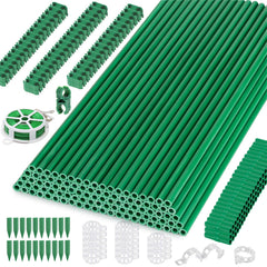 Cludoo 342PCS Garden Stakes Set with fiberglass stakes and accessories