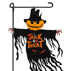COCHIE Halloween garden flag front view with pumpkin design