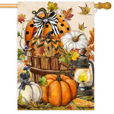 COCJCJ Large Garden Flag Pumpkin design front view