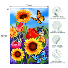 COCJCJ sunflower garden flag back view, double-sided