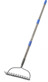 COCONUT 5FT Garden Rake front view with stainless steel handle
