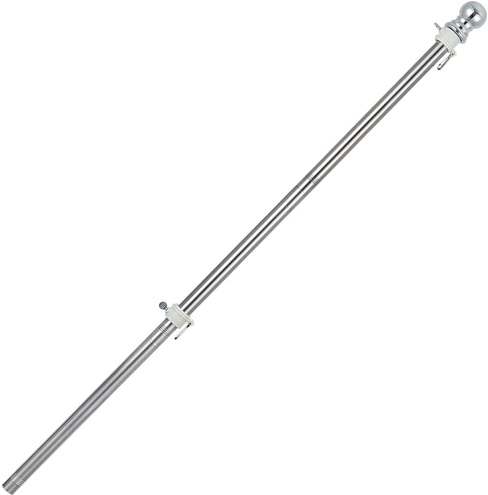 COCONUT 5FT Stainless Steel Flag Pole with spinning rings