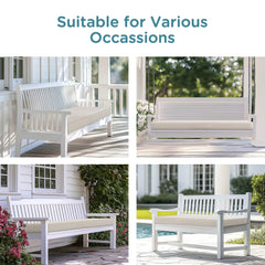 Codi Outdoor Bench Cushion showing elastic straps