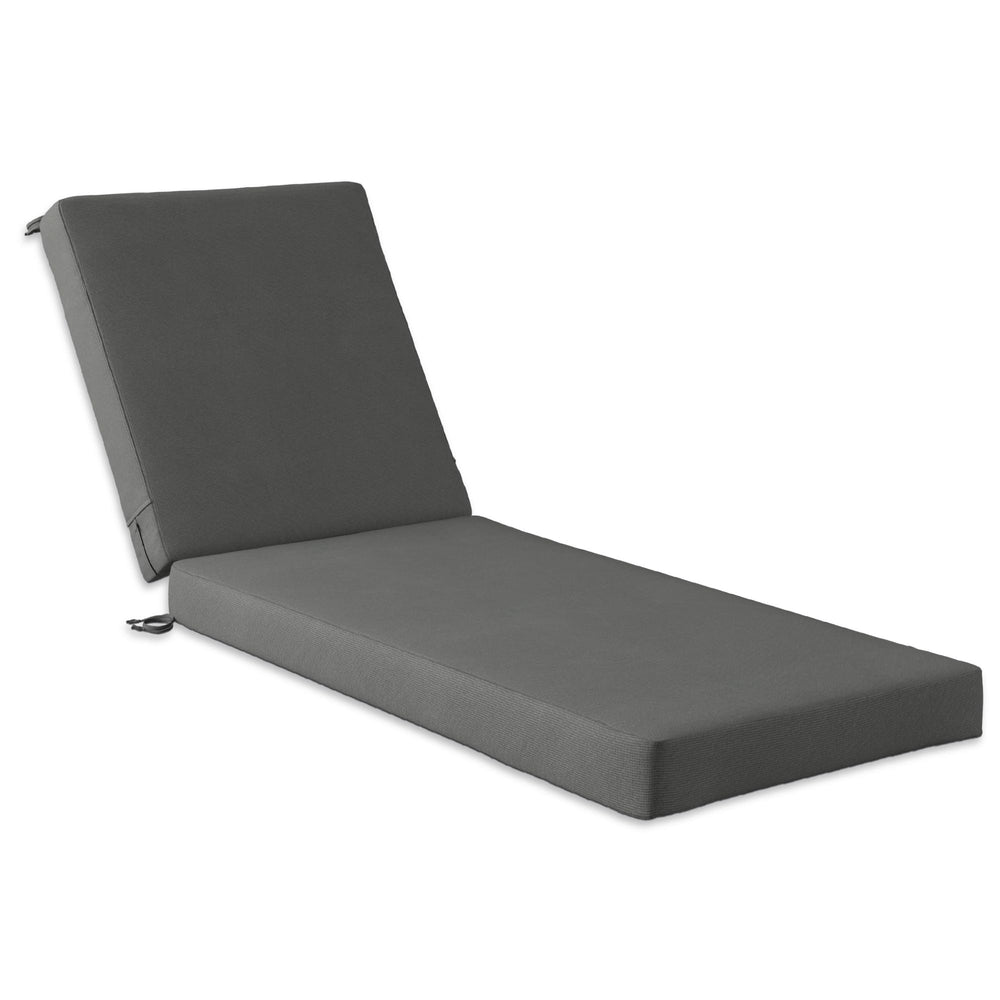 Codi outdoor chaise lounge cushion in grey, front view