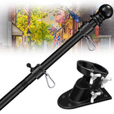 cogardenshower 5ft flag pole kit front view with black finish