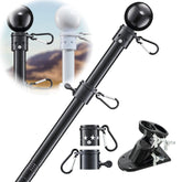 cogardenshower 6ft stainless steel flag pole kit, black