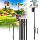 cogardenshower Heavy Duty Bird Feeder Pole front view, black