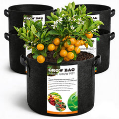 COKIELE 5 Pack 7 Gallon Grow Bags with handles, black