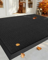 Color&Geometry Front Door Mat 32x48 inches Black Grey front view