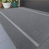 Color&Geometry Heavy-Duty Outdoor Doormat in grey front view