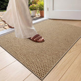 Color&Geometry Indoor Door Mat 24"x36" Heather Dark Beige front view