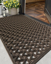 Color&Geometry Outdoor Door Mat Brown front view 19x30 inches