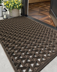 Color&Geometry Outdoor Door Mat Brown front view 19x30 inches