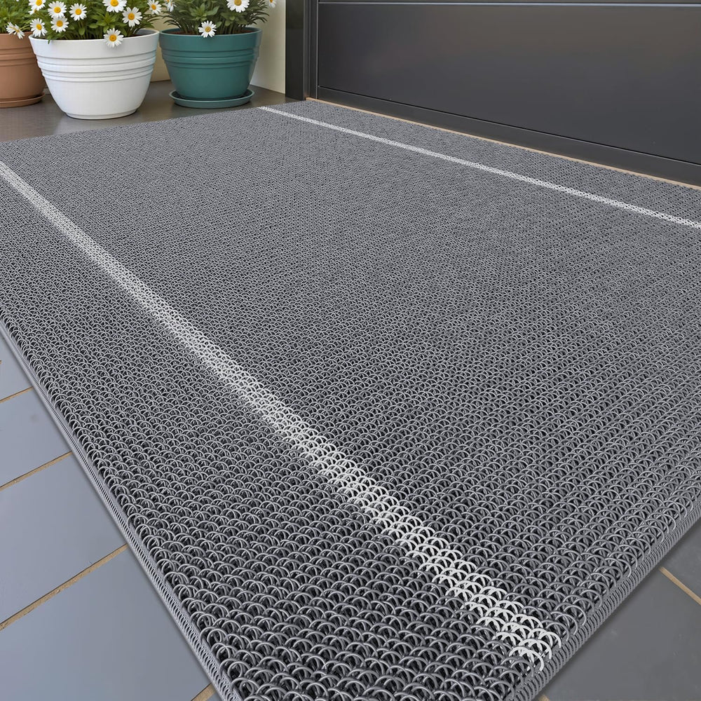 Color&Geometry Outdoor Doormat grey front view