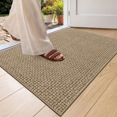 Color&Geometry Ultra-Thin Indoor Door Mat 24"x36" linen front view