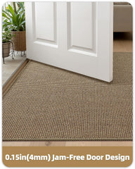 Color&Geometry Ultra-Thin Indoor Door Mat close-up of linen texture