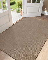 Color&Geometry Ultra-Thin Indoor Door Mat front view in dark beige