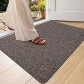 Color&Geometry Ultra-Thin Indoor Door Mat front view in grey-brown
