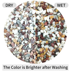 Colorful pea gravel used in a fish tank