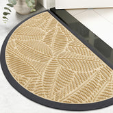 Colorxy Half Circle Waterproof Door Mat front view, beige