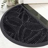 Colorxy Half Circle Waterproof Door Mat front view, black color
