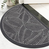 Colorxy Half Circle Waterproof Door Mat front view, light grey