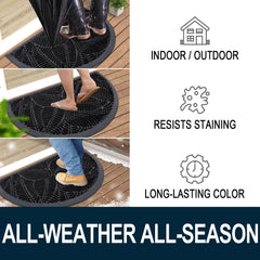 Colorxy Half Circle Waterproof Door Mat in outdoor setting