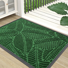 Colorxy Waterproof Front Doormat 47x17 green front view