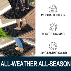 Colorxy Waterproof Front Doormat, black, in a home entryway