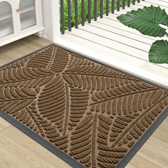 Colorxy Waterproof Front Doormat light brown front view