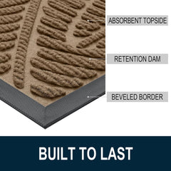 Colorxy Waterproof Front Doormat light brown texture close-up