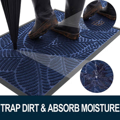 Colorxy Waterproof Front Doormat side view showing rubber backing