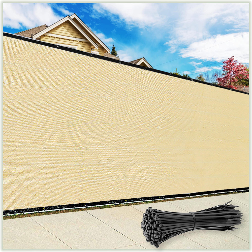 ColourTree 5' x 50' beige privacy screen front view